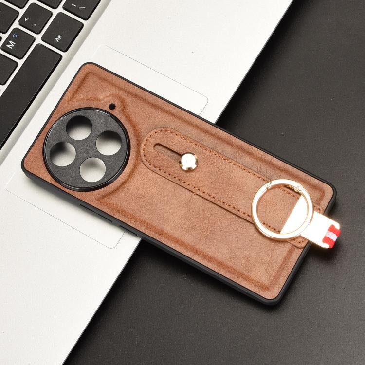 Funda de Cuero con Correa para Muñeca Tecno Camon 30S/30S Pro (Marrón)