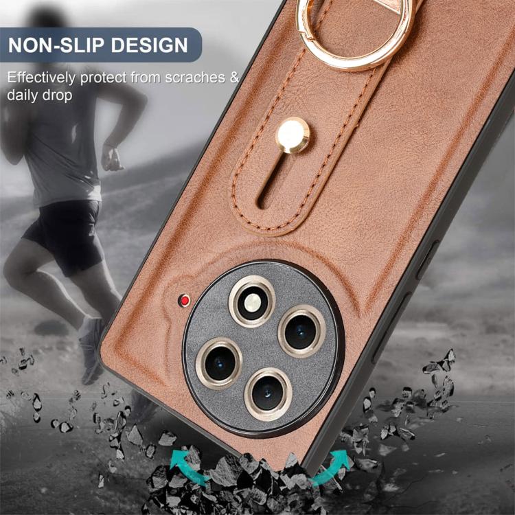 Funda de Cuero con Correa para Muñeca Tecno Camon 30S/30S Pro (Marrón)