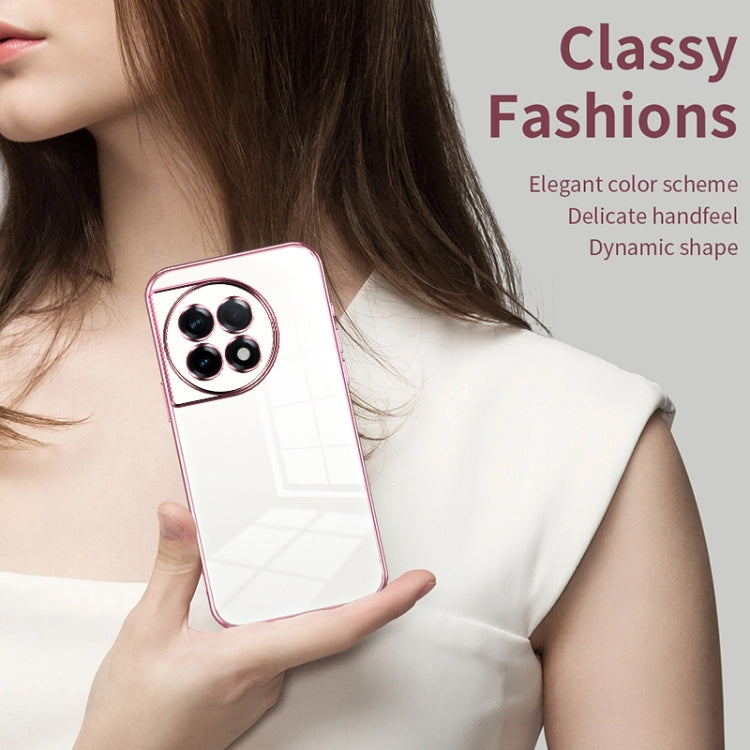 Funda para OnePlus Ace 2 / 11R con Orificio Fino y Revestimiento Transparente (Púrpura)