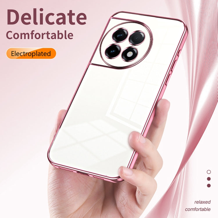 Funda para OnePlus Ace 2 / 11R con Orificio Fino y Revestimiento Transparente (Púrpura)
