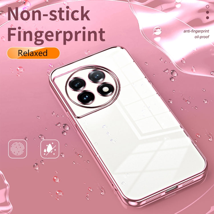 Estuche para OnePlus 11 con Orificio Fino y Revestimiento Transparente (Negro)