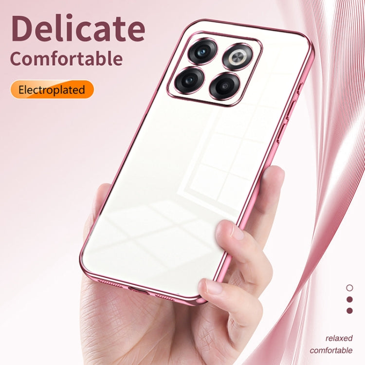 Funda para OnePlus 10T Ace Pro con Orificio Fino y Revestimiento Transparente (Azul)