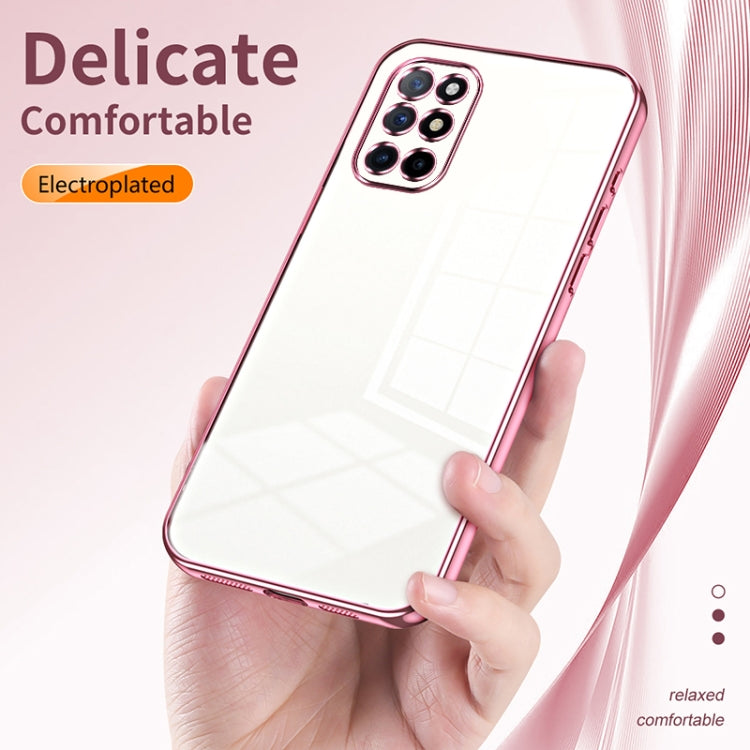 Funda para OnePlus 8T con Orificio Fino y Revestimiento Transparente (Azul)