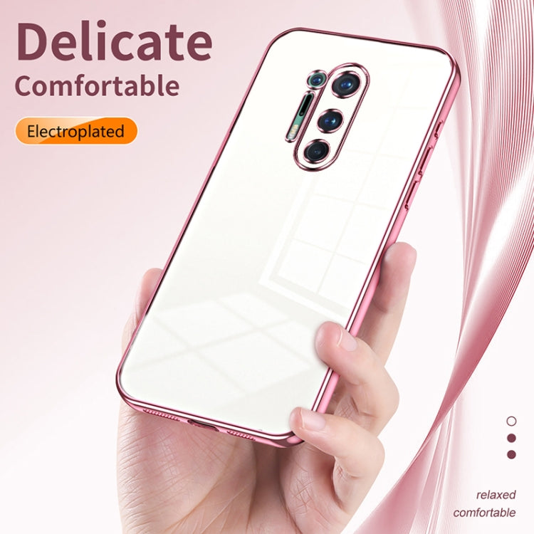 Funda para OnePlus 8 Pro con Orificio Fino y Revestimiento Transparente (Plata)