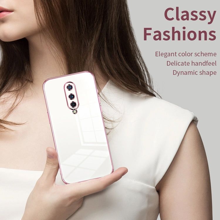 Estuche para OnePlus 8 con Orificio Fino y Revestimiento Transparente (Azul)
