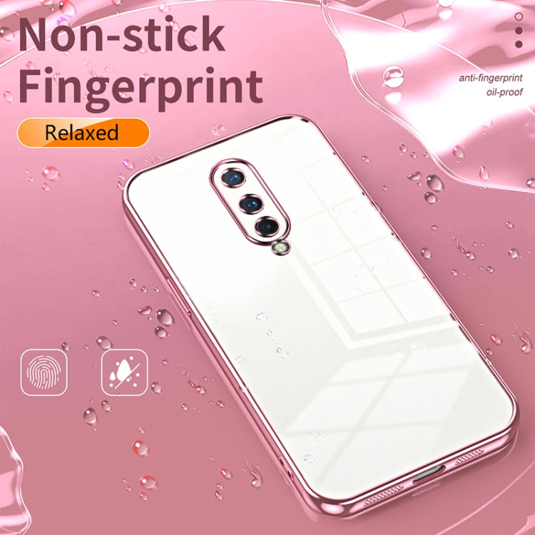 Estuche para OnePlus 8 con Orificio Fino y Revestimiento Transparente (Azul)