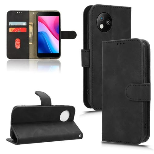 Funda de Cuero con Tapa Magnética para ZTE Blade A35 Lite (Negro)