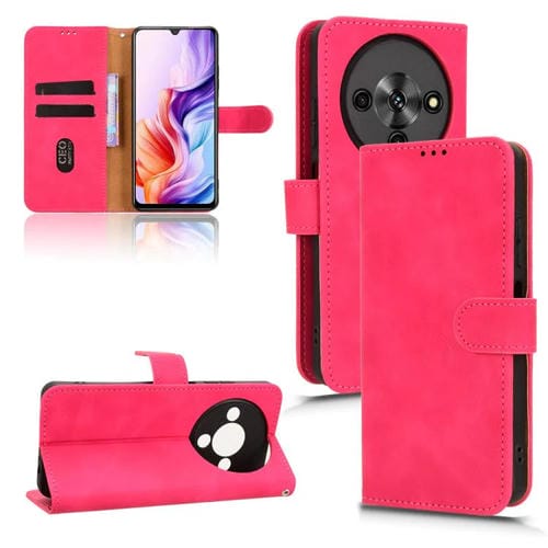 Funda de cuero con tapa magnética para ZTE Blade A76 5G (rosa)