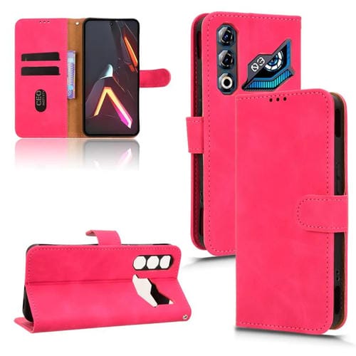 Funda de cuero con tapa magnética para ZTE Nubia Neo 3 GT 5G (rosa)