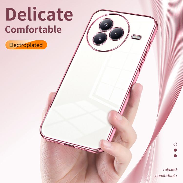 Funda para Xiaomi Civi 5 Pro con orificios finos y revestimiento transparente (dorado)