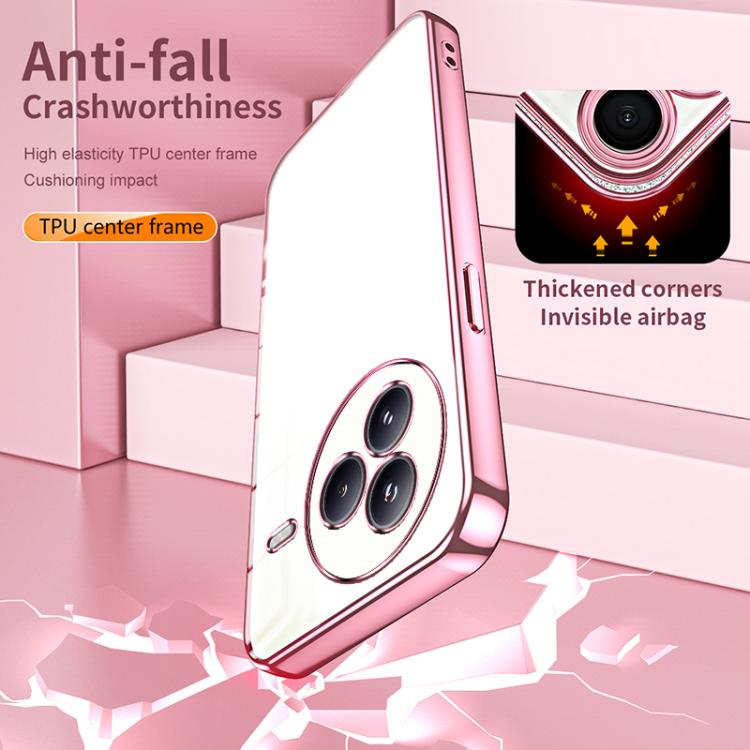 Funda para Xiaomi Civi 5 Pro con orificios finos y revestimiento transparente (dorado)