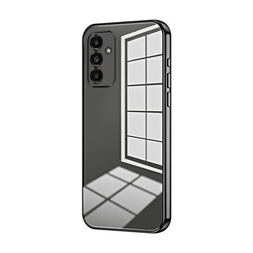 Funda para Teléfono Samsung Galaxy A14 5G con Orificio Fino y Revestimiento Transparente (Negro)