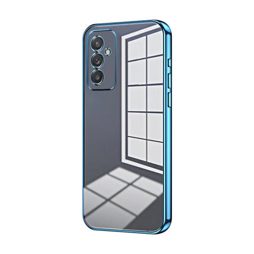 Funda para Teléfono Samsung Galaxy A82 5G con Orificio Fino y Revestimiento Transparente (Azul)
