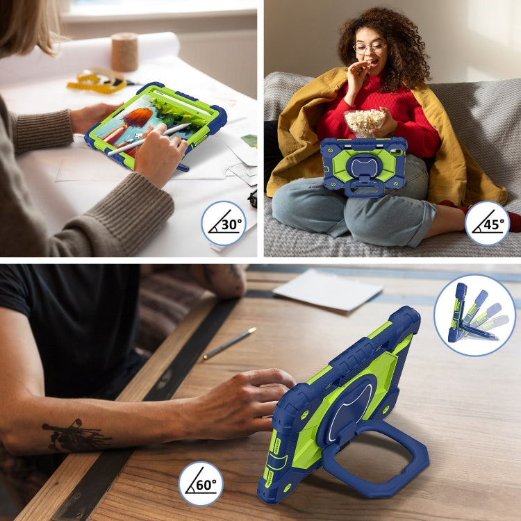 Funda Híbrida de Silicona Robot para iPad Mini 2024 Mini 6 (Azul Marino, Amarillo y Verde)