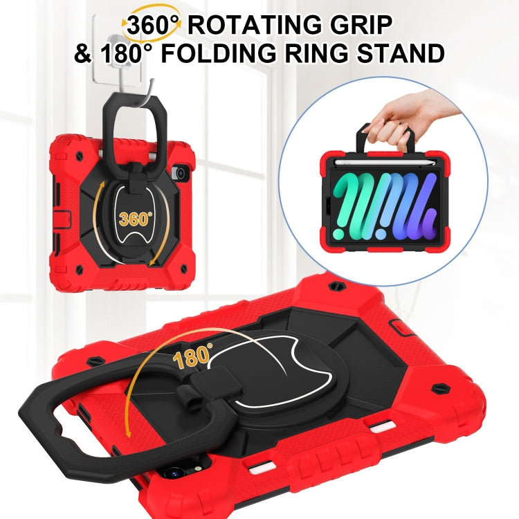 Funda híbrida Silicona Robot para iPad Mini 2024/Mini 6 (Rojo y Negro)