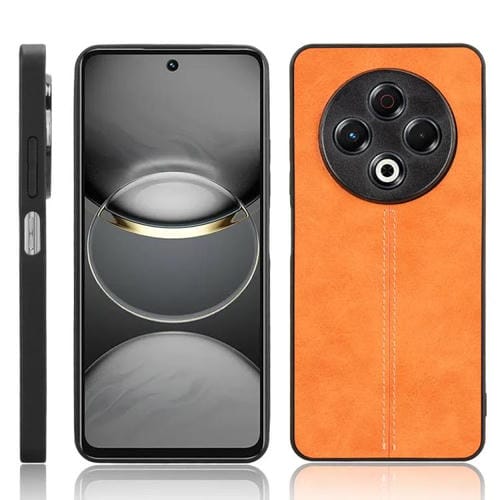Funda para Teléfono Tecno Spark 30 4G Estampado de Vaca con Costura Trasera (Naranja)