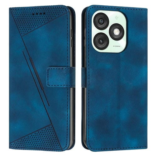 Funda de Cuero Triangular Dream Triangle con Cordón Largo para Itel A50 (Azul)