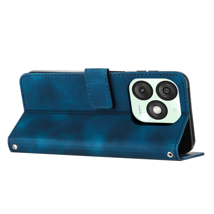 Funda de Cuero Triangular Dream Triangle con Cordón Largo para Itel A50 (Azul)