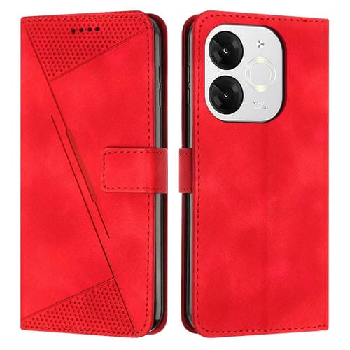 Funda de Cuero Triangular Dream Triangle para Itel A80 con Cordón Largo (Rojo)