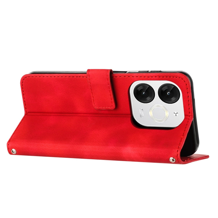 Funda de Cuero Triangular Dream Triangle para Itel A80 con Cordón Largo (Rojo)