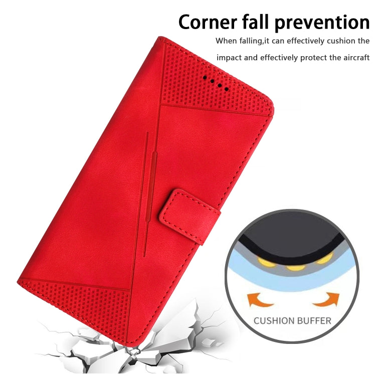 Funda de Cuero Triangular Dream Triangle para Itel A80 con Cordón Largo (Rojo)