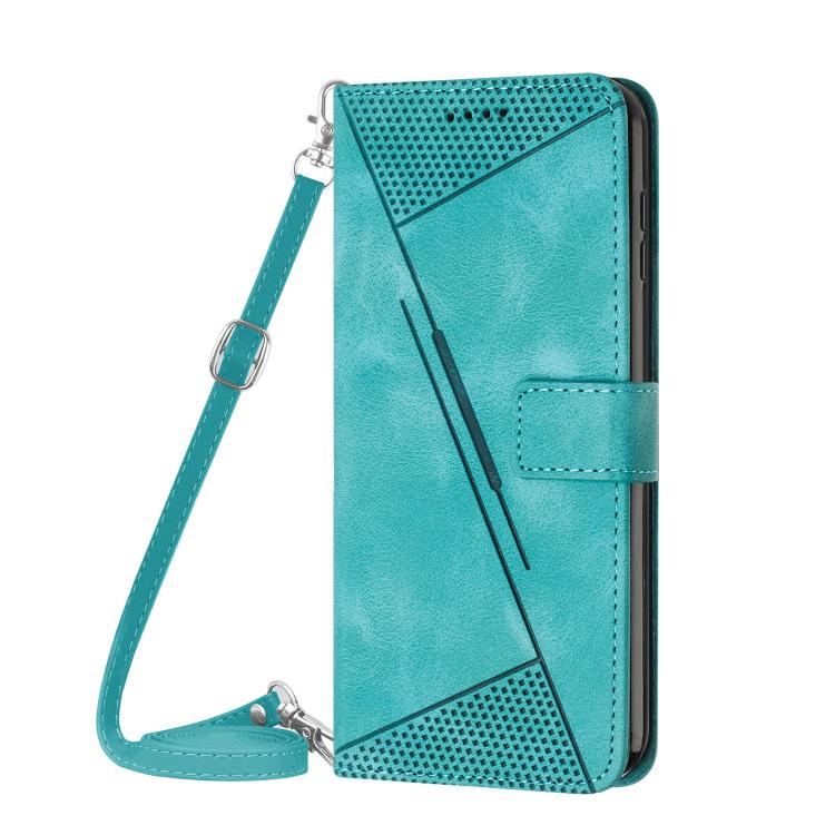 Funda de Cuero Triangular con Cordón Largo para Teléfono Itel S25 Dream (Verde)
