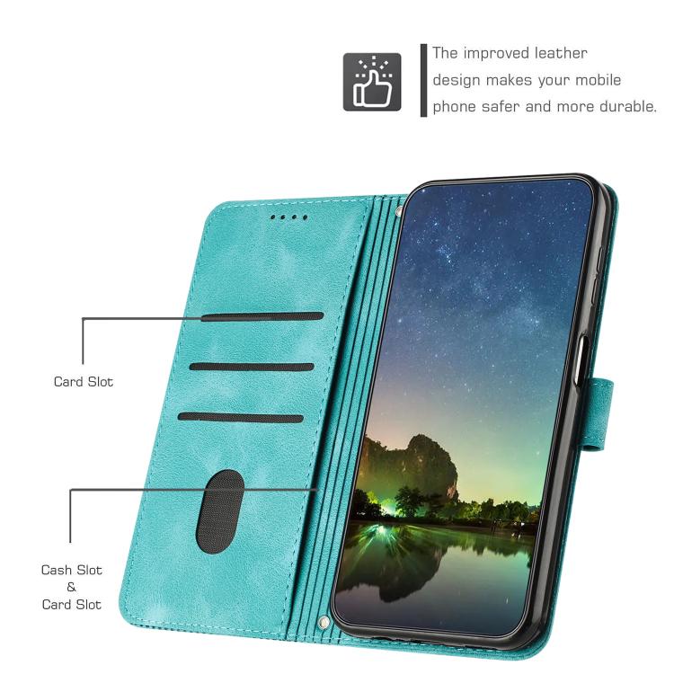 Funda de Cuero Triangular con Cordón Largo para Teléfono Itel S25 Dream (Verde)