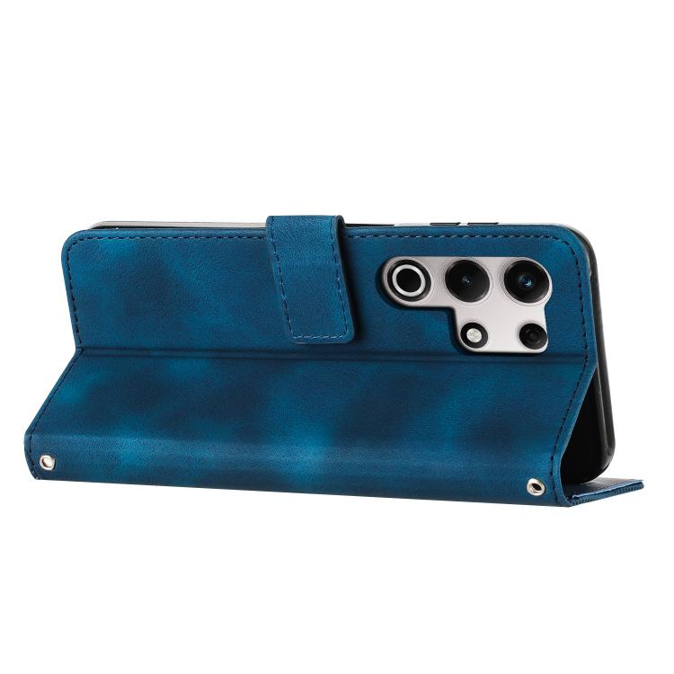 Funda de Cuero Triangular Dream Triangle con Cordón Largo para Teléfono Itel S25 Ultra (Azul)