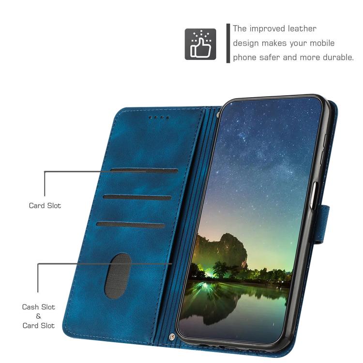 Funda de Cuero Triangular Dream Triangle con Cordón Largo para Teléfono Itel S25 Ultra (Azul)