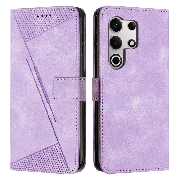 Funda de Cuero Triangular Dream para Itel S25 Ultra con Cordón Largo (Morado)