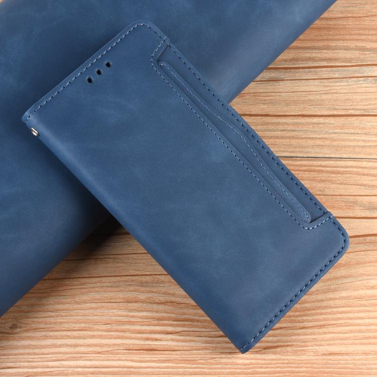 Funda Piel Becerro para TCL 503 con Ranuras para Tarjetas (Azul)