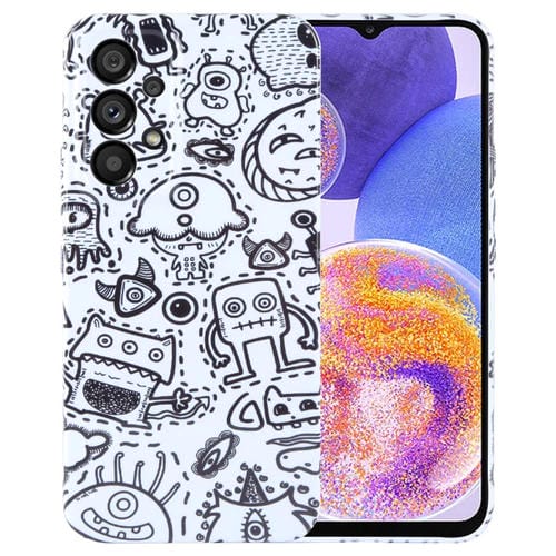 Estuche para Teléfono Samsung Galaxy A23 con Orificio Preciso para PC con Patrón Pintado (Monstruo de Bloques)