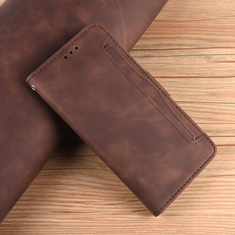Funda de Piel con Textura de Becerro y Ranuras para Tarjetas para OnePlus Ace 5 5G / 5 Pro 5G / 13R 5G (Marrón)