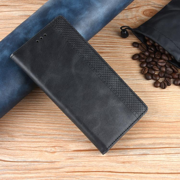 Funda de Cuero OnePlus 13 5G Textura Retro Hebilla Magnética (Negra)