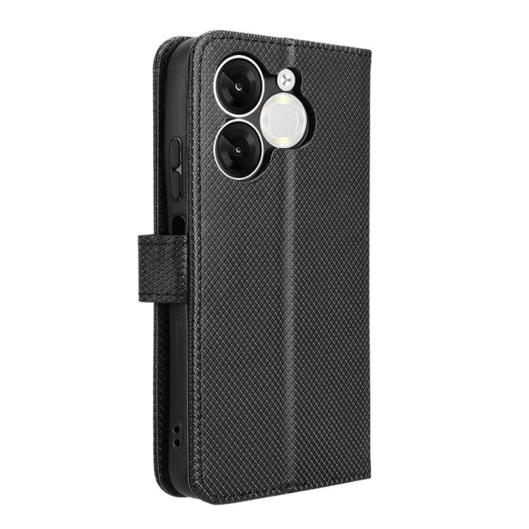 Funda Cuero con Textura de Diamante para Teléfono Itel A80 4G (Negra)