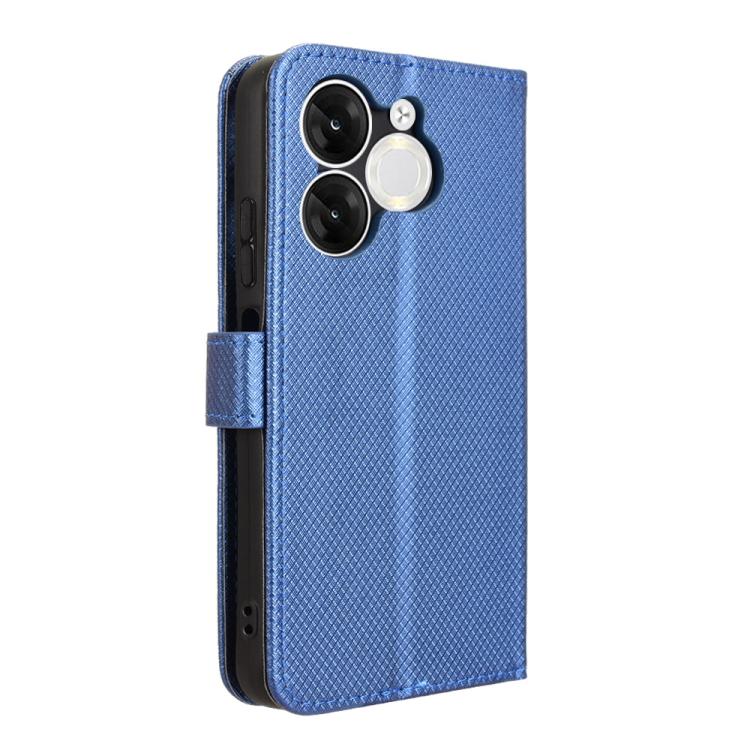 Funda de Cuero con Textura de Diamante para Teléfono Itel A80 4G (Azul)