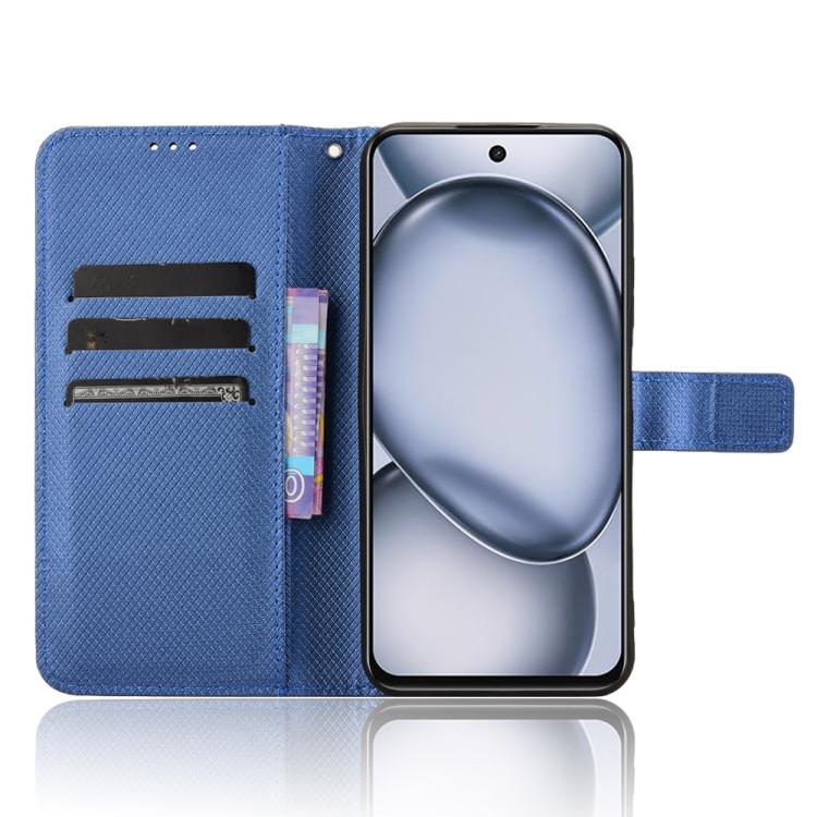 Funda de Cuero con Textura de Diamante para Teléfono Itel A80 4G (Azul)