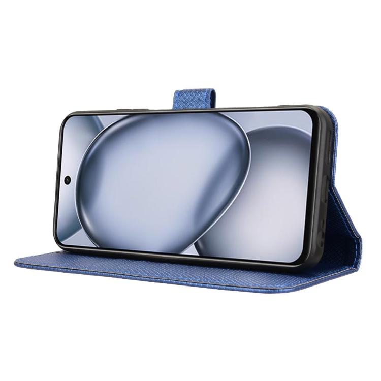 Funda de Cuero con Textura de Diamante para Teléfono Itel A80 4G (Azul)