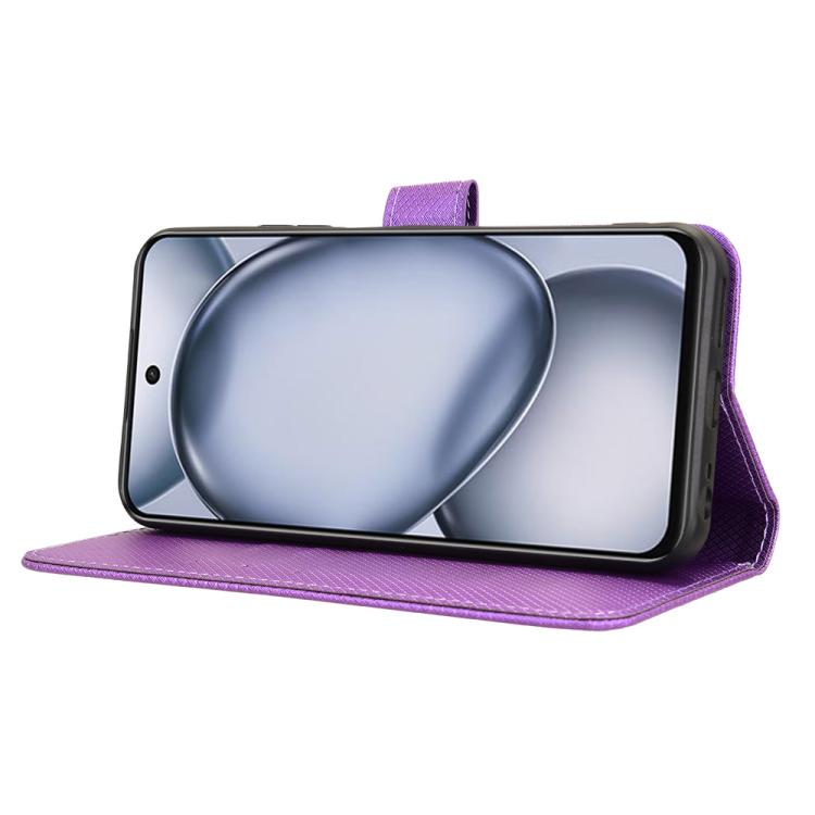 Funda de Cuero con Textura de Diamante para Teléfono Itel A80 4G (Morado)