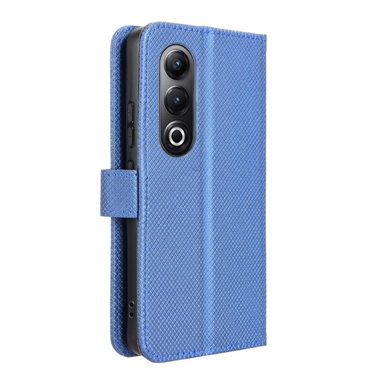 Funda de Cuero Itel S25 4G con Textura de Diamante (Azul)