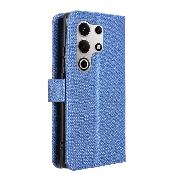 Funda de Cuero con Textura de Diamante para Itel S25 Ultra 4G (Azul)