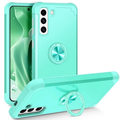 Funda para Samsung Galaxy S21 5G L2 Magnética con Soporte de Anillo Giratorio (Verde Menta)