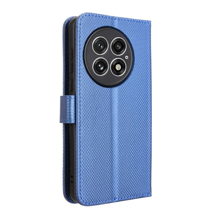 Funda de Cuero con Textura de Diamante para OnePlus 13 5G (Azul)