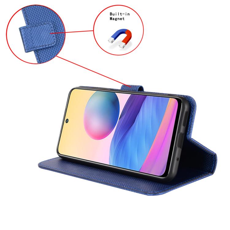 Funda de Cuero con Textura de Diamante para OnePlus 13 5G (Azul)