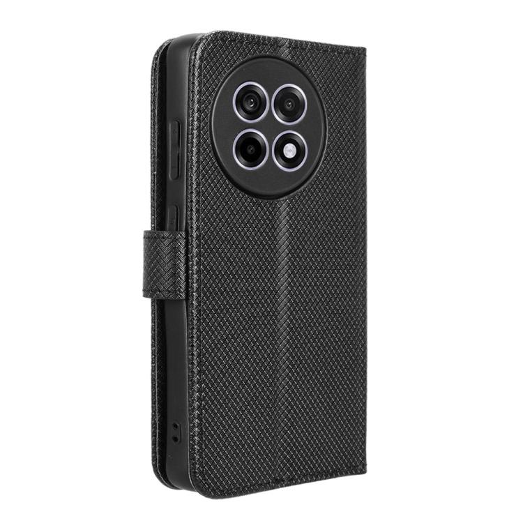 Funda de Cuero con Textura de Diamante para OnePlus Ace 5 5G / 5 Pro 5G / 13R 5G (Negra)