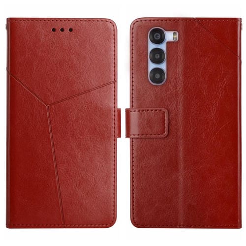 Funda de Cuero con Tapa y Patrón en Forma de y para ZTE Nubia S 5G A403Zt (Marrón)