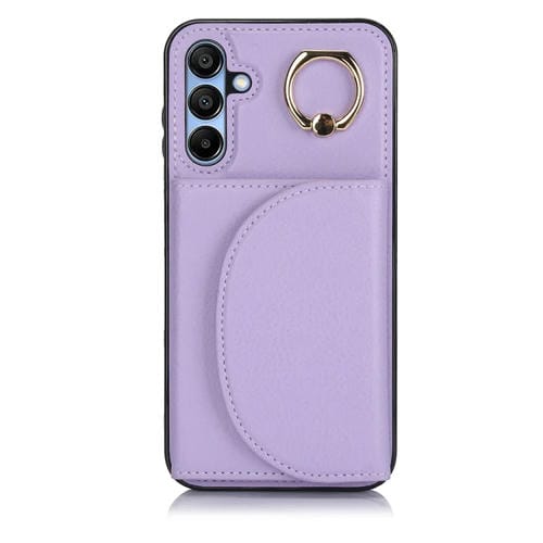 Funda para Teléfono Samsung Galaxy A15 4G / 5G Ym007 con Soporte para Anillo y Tarjeta (Púrpura)