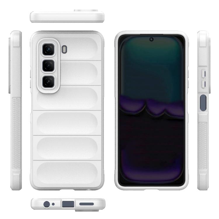 Funda de TPU + Franela para Infinix Hot 50 4G Global Magic Shield (Blanca)