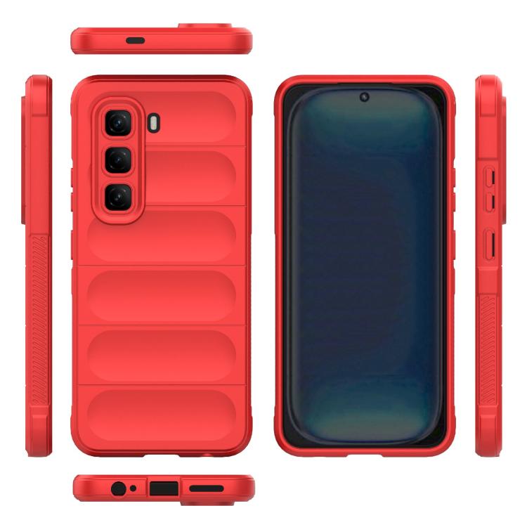 Funda TPU y Franela con Protección Mágica Global para Infinix Hot 50 Pro 4G (Roja)