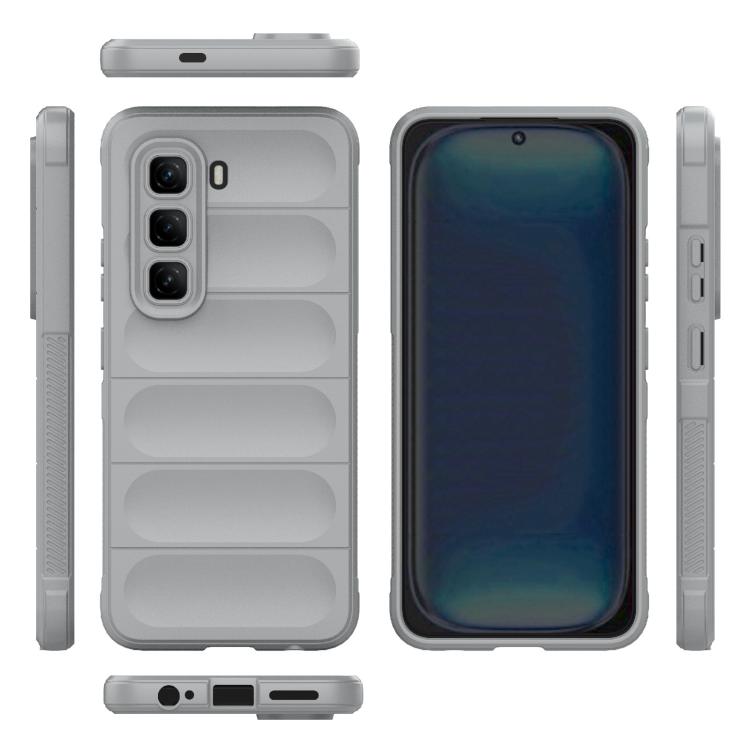 Funda TPU y Franela Protección Mágica Global para Infinix Hot 50 Pro 4G (Gris)